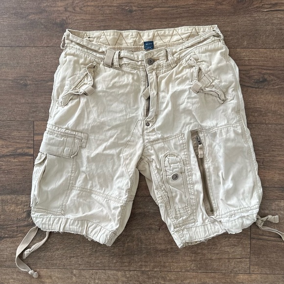 Polo by Ralph Lauren Cream Cargo Shorts with Adjustable Hem